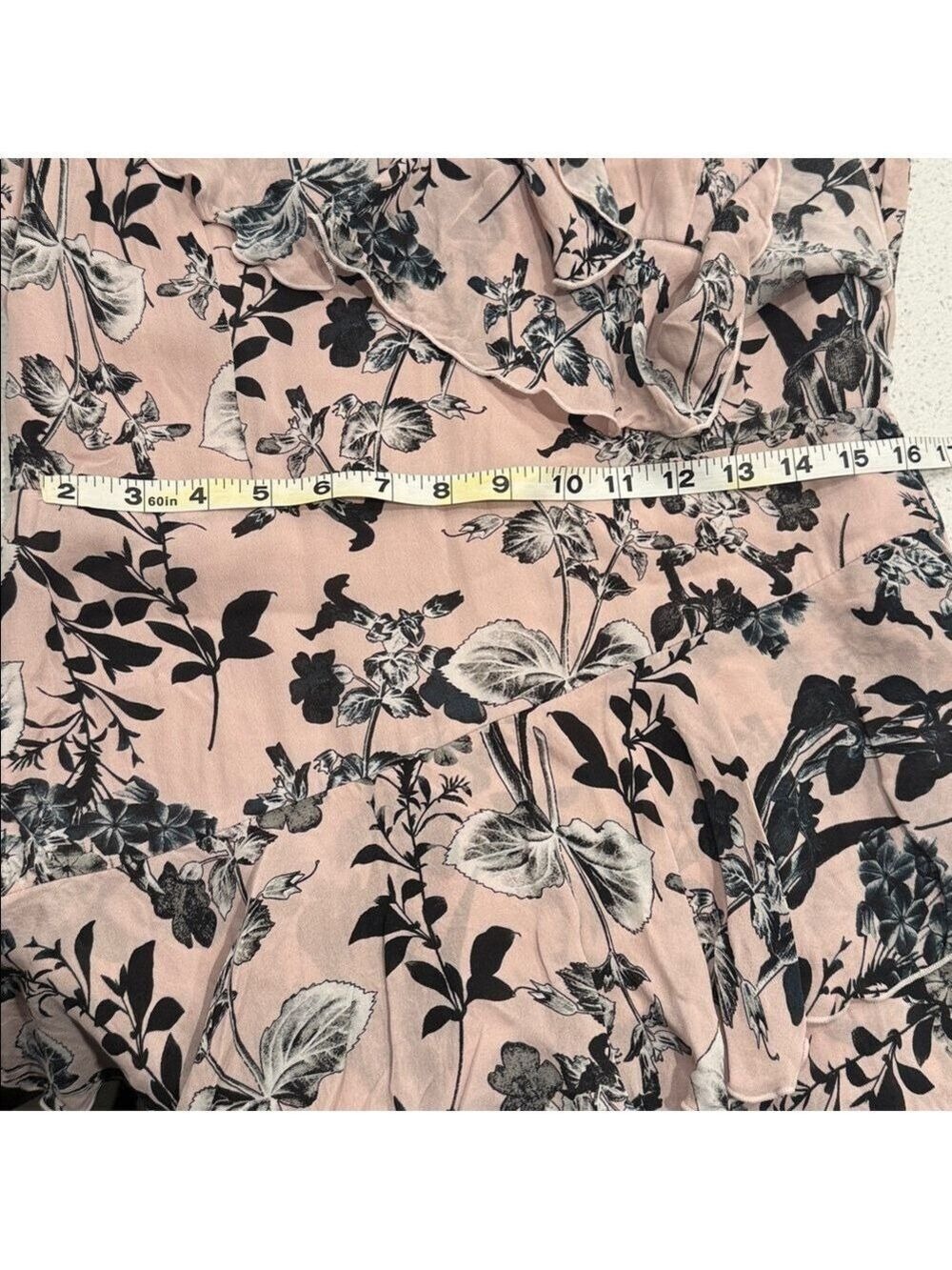 Parker Pink Floral Silk Tea Dress Size 10 - Picture 7 of 7